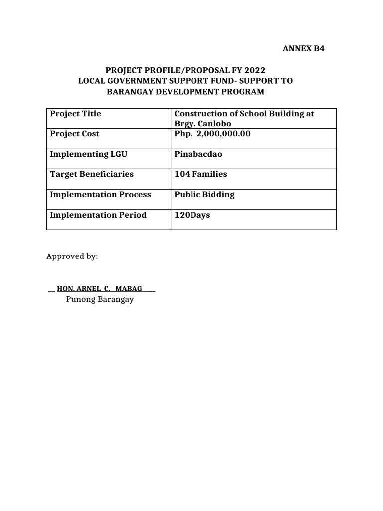 School Building Project in Brgy. Canlobo | PDF
