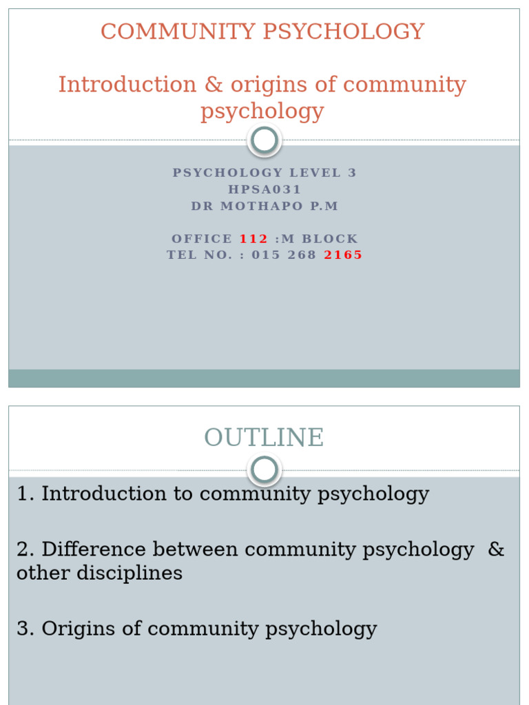 Introduction To Community Psychology Pdf Psychology Clinical