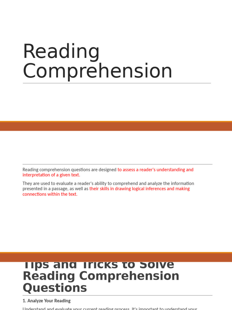 Reading Comprehension Strategies Guide | PDF | Reading Comprehension ...
