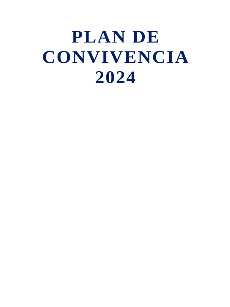 Plan de Convivencia Escolar 2024 | PDF | Violencia | Comportamiento