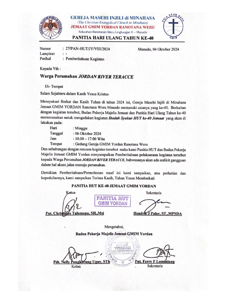 Gereja Masehi Injili Di Minahasa | PDF