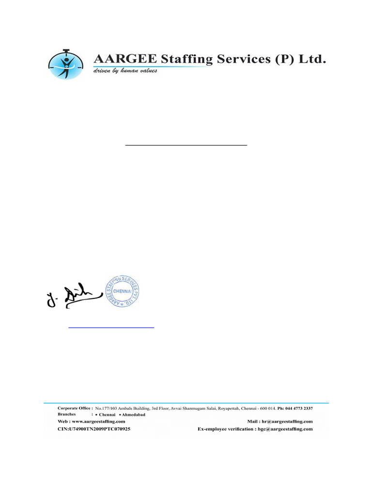 Fixed Experience Letter | PDF