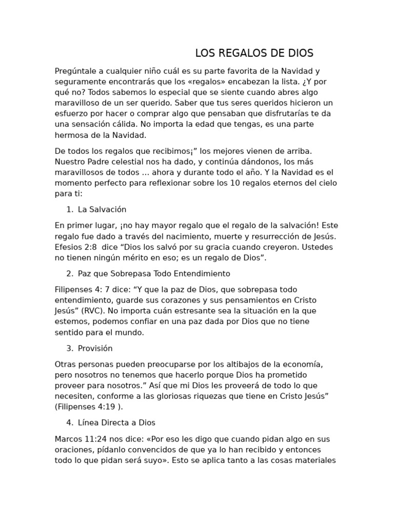 Los Regalos de Dios | PDF | Cristo (título) | Epístola a los filipenses