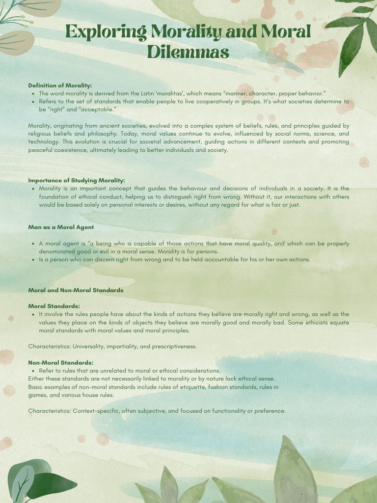 Morality and Moral Dilemma PDF Morality Epistemology