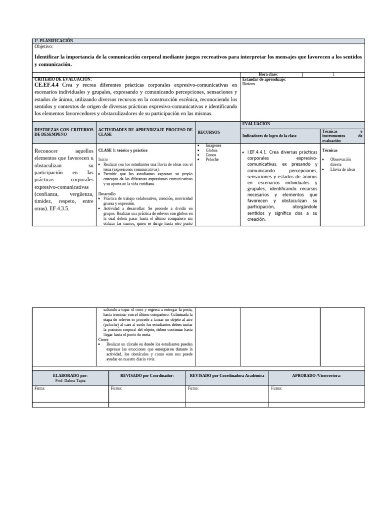 Plan de Clase 2 | PDF | Aprendizaje | Percepción
