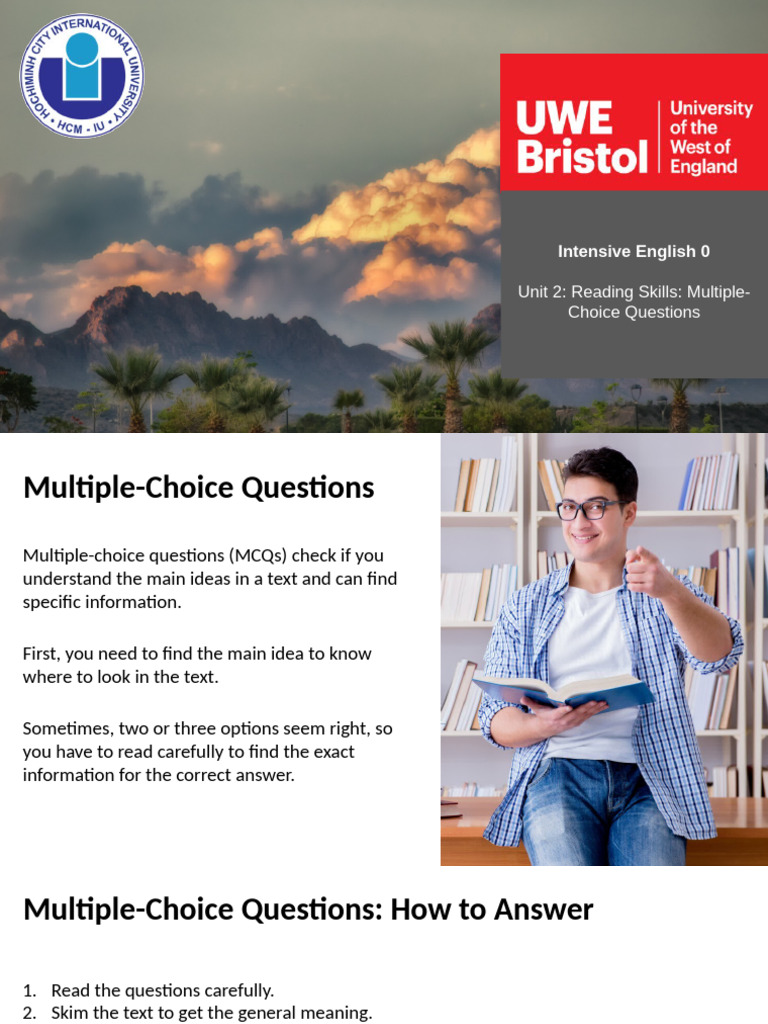 Mastering MCQs for Reading Skills | PDF | Multiple Choice | Natural ...