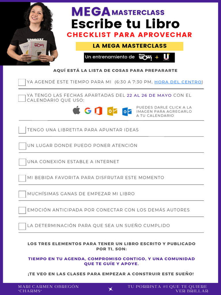 Checklist para la Mega Masterclass de Escritura | PDF