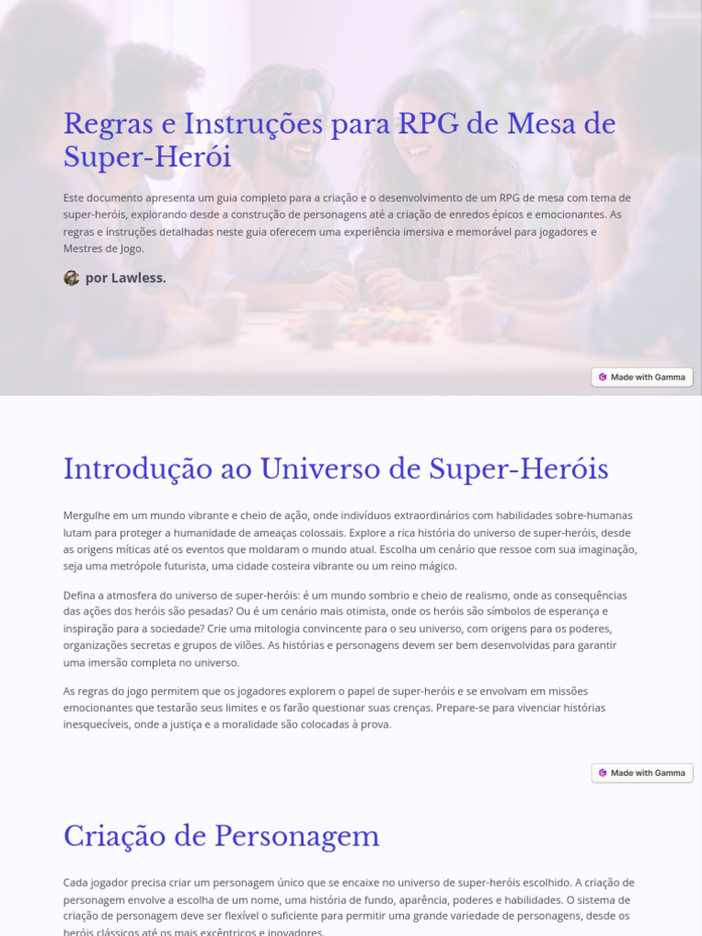 Regras para RPG de Super-Heróis | PDF | Jogos de RPG | Super-heróis