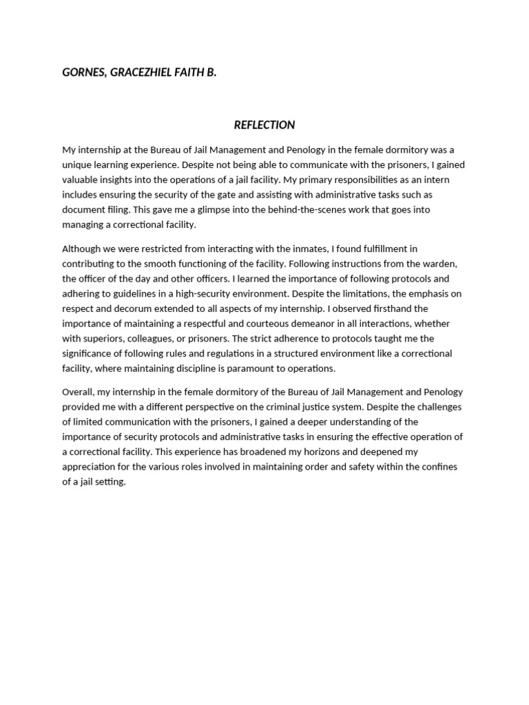 Bjmp Reflection | PDF