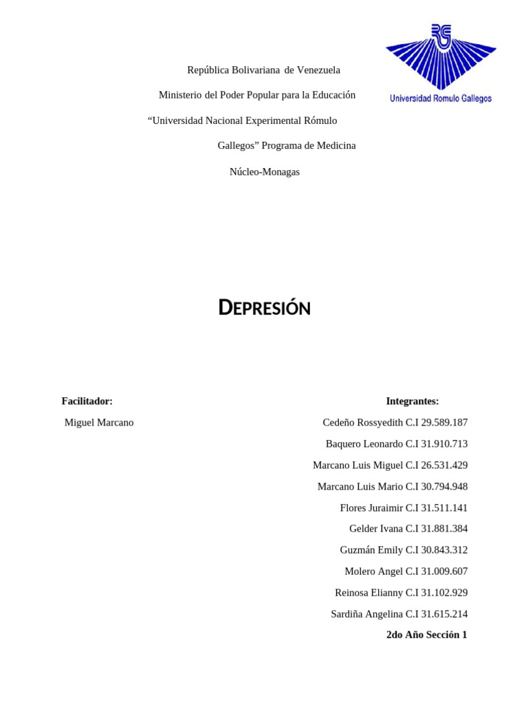 Depresión: Causas y Estadísticas Clave | PDF | Trastorno depresivo ...