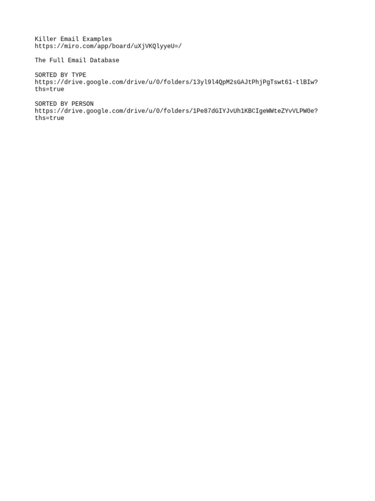 Effective Email Examples Database | PDF