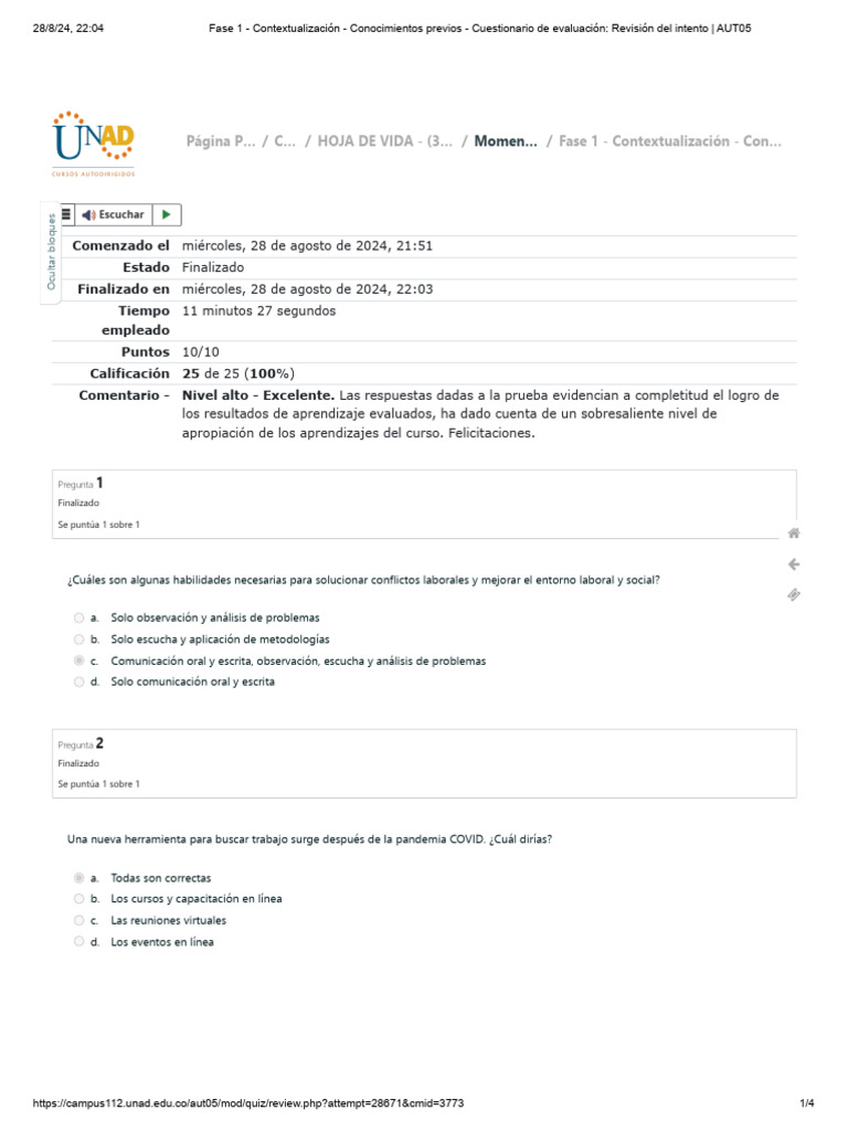 Habilidades y Estrategias para el Empleo | PDF | Cuestionario