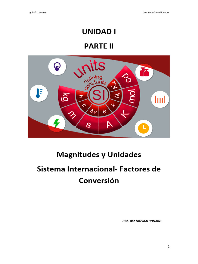 Magnitudes y Unidades en Química | PDF | Sistema Internacional de ...