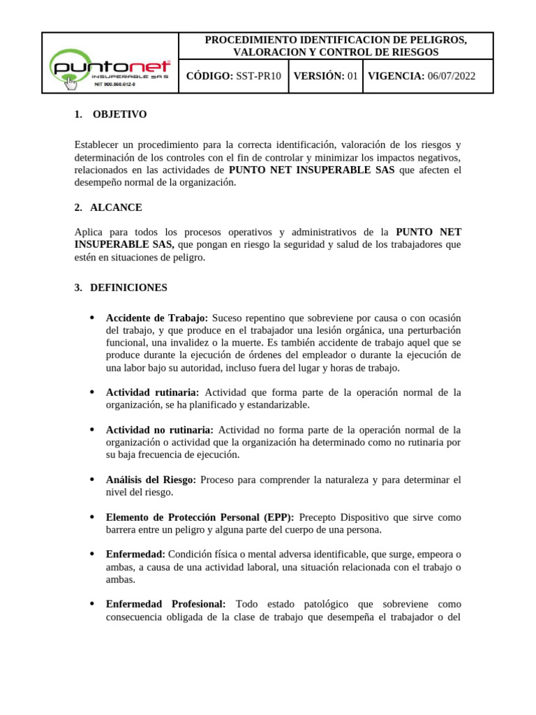Identificación y Control de Riesgos Laborales | PDF | Riesgo