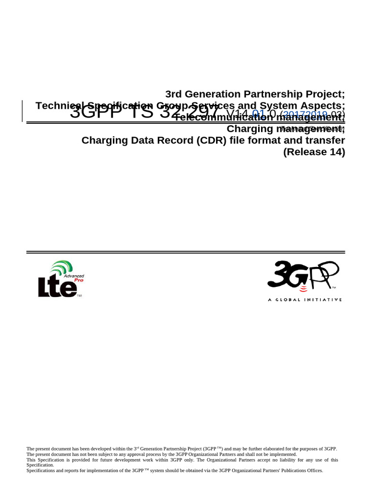 3GPP TS 32.297: Technical Specification | PDF | Ip Multimedia Subsystem ...