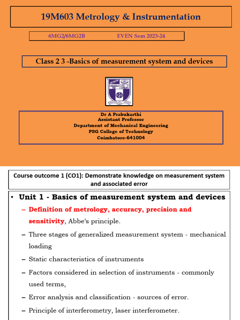 Metrology Basics and Measurement Systems | PDF | Metre | Metrology