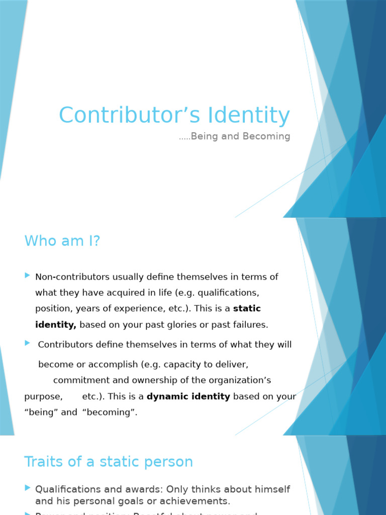 Contributor's Identity | PDF | Cognitive Science | Psychological Concepts