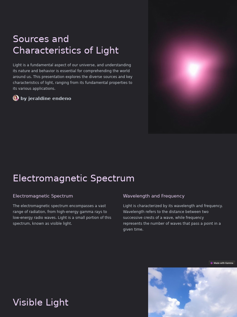 Sources and Characteristics of Light | PDF | Light | Electromagnetic ...