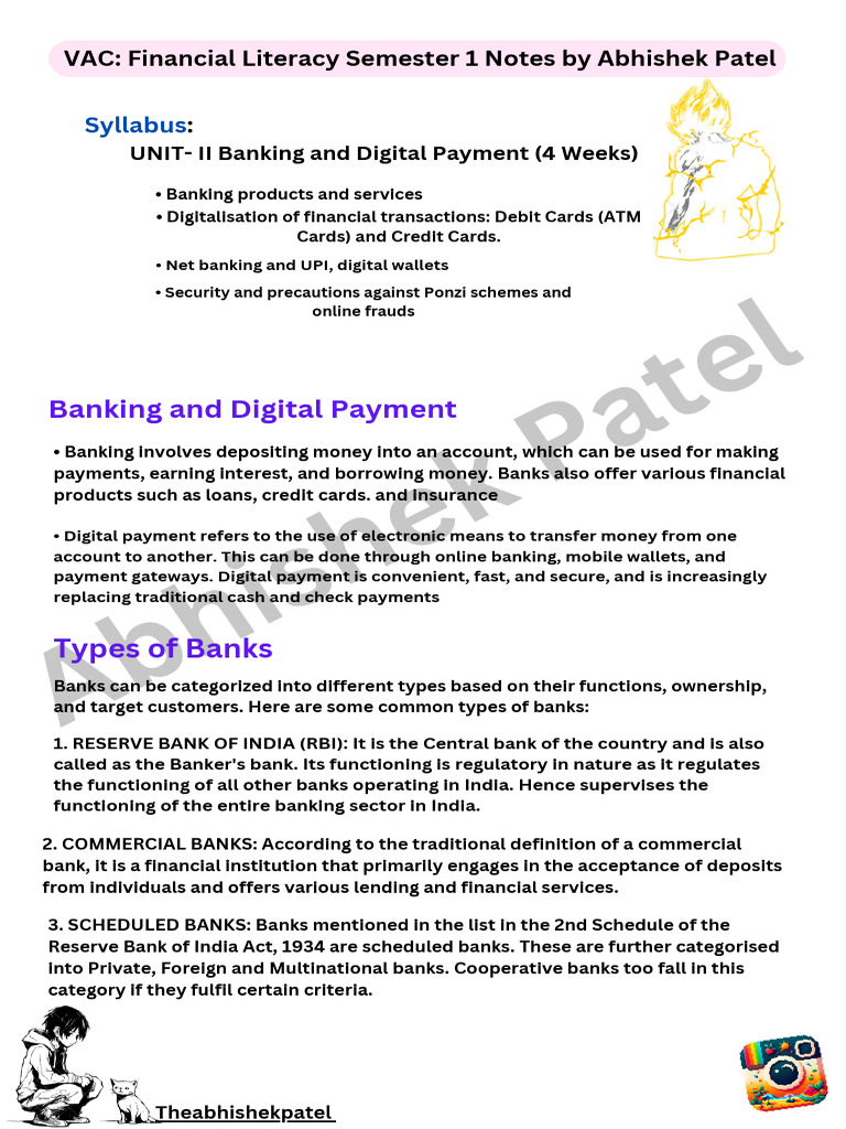 Financial Literacy Semester 1 Overview | PDF | Banks | Debit Card