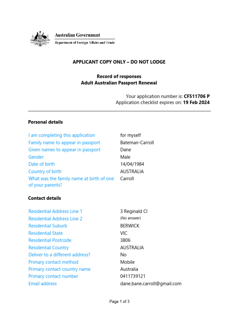 Application Summary | PDF | Government And Personhood
