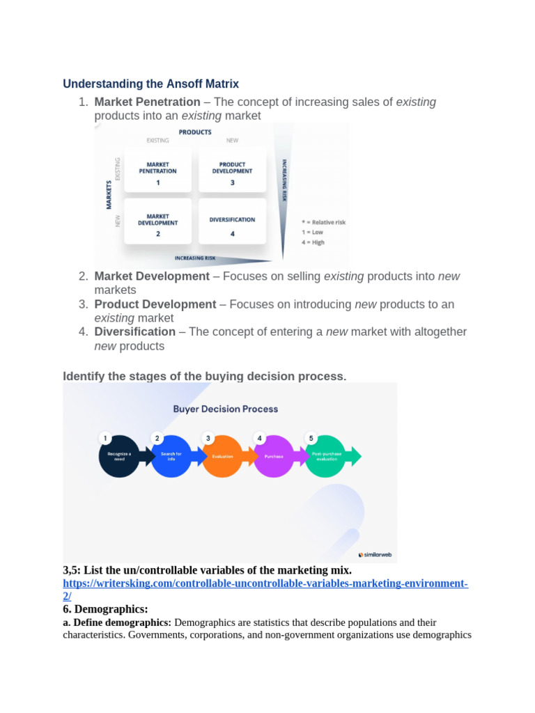 Understanding The Ansoff Matrix | PDF | Pricing | Marketing