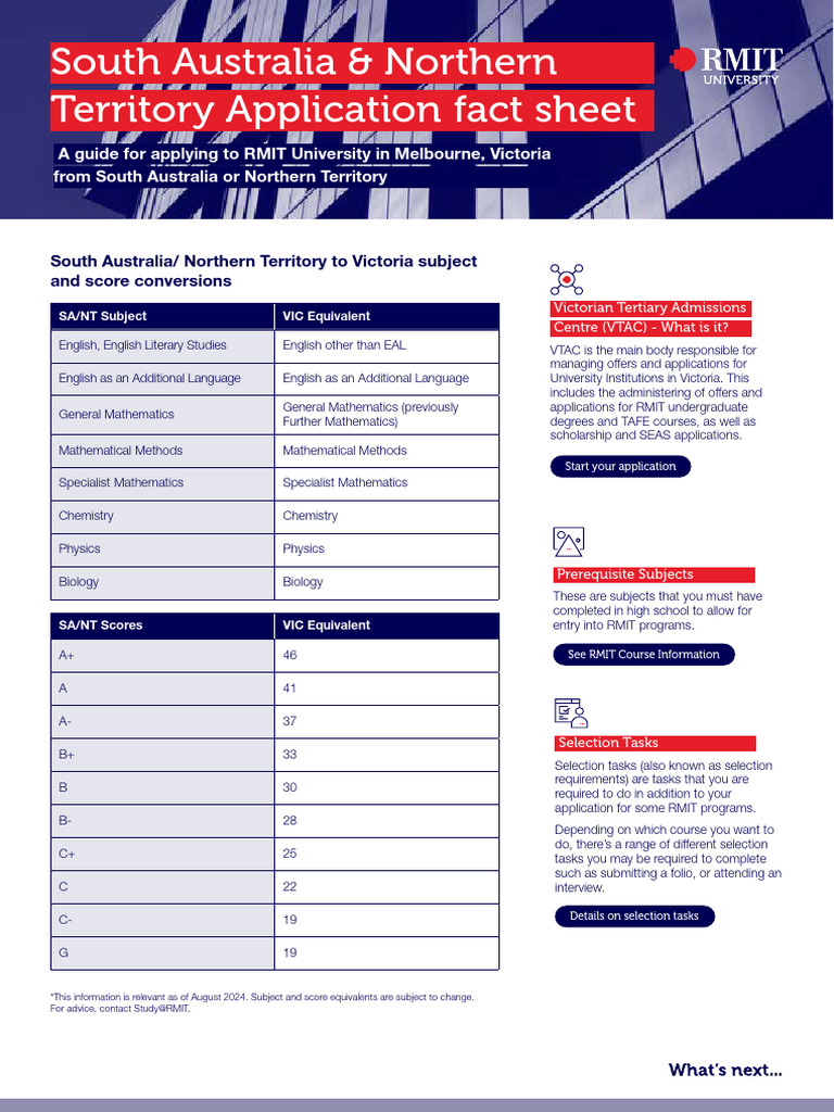 RMIT Application Guide for SA/NT Students | PDF | Cost Of Living ...