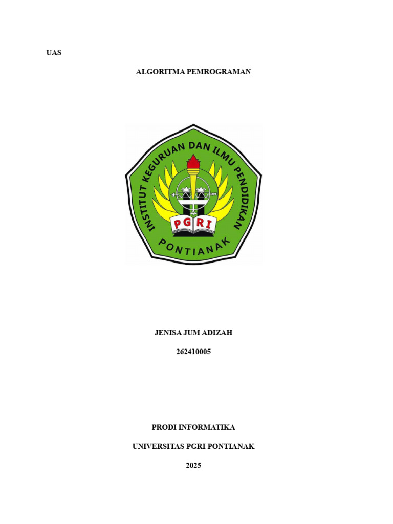 UAS ALGORITMA PEMROGRAMAN | PDF