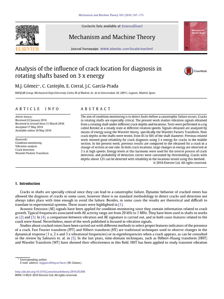 Analysis of The Influence of Crack Location For Diagnosis in Rotating ...