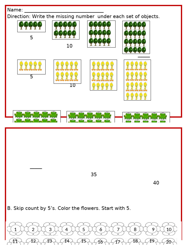Activity Skip Count By 5 Pdf