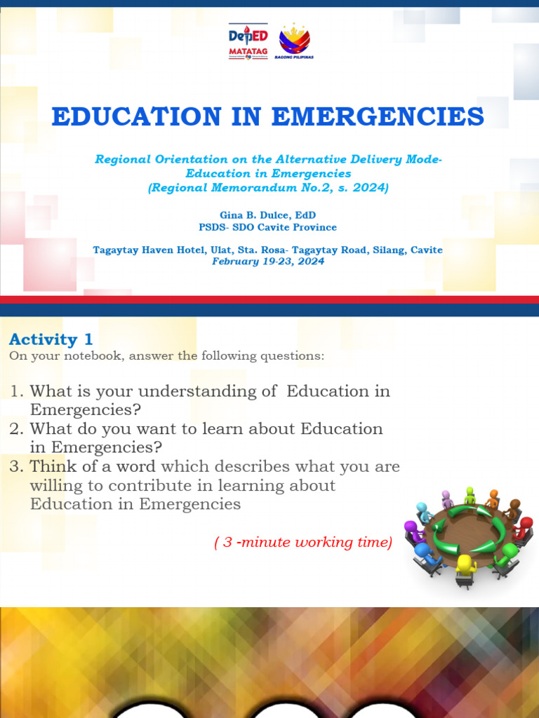 Education in Emergencies Guidelines 2024 | PDF | Natural Disasters ...