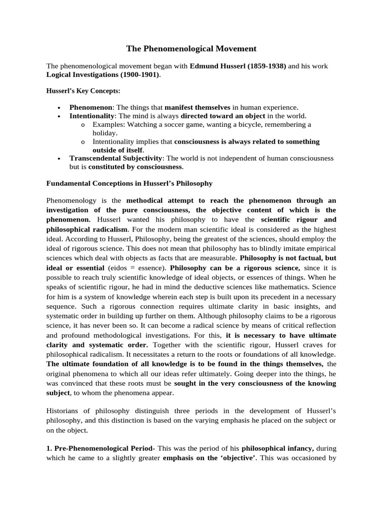 Understanding Phenomenology Concepts | PDF | Phenomenology (Philosophy ...