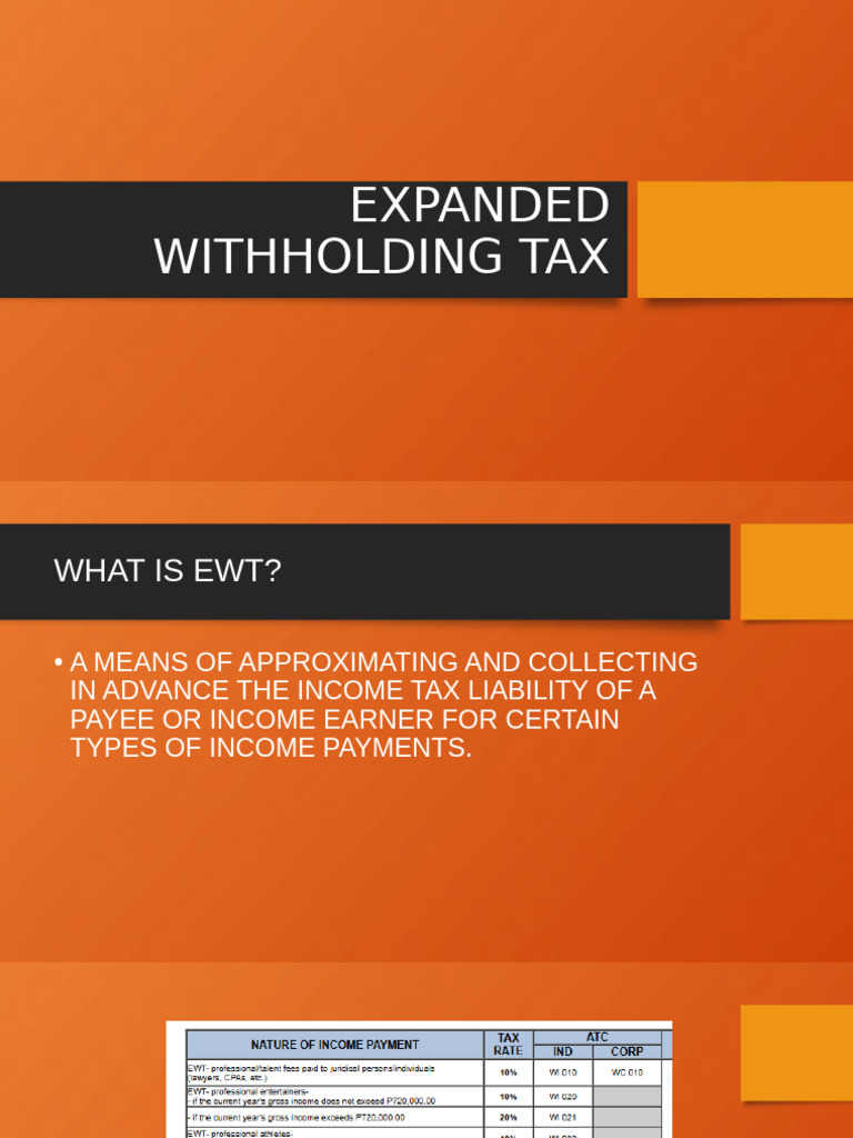 Ewt and WTW | PDF | Income Tax | Taxes