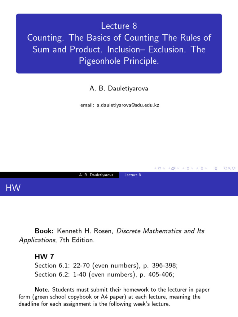Counting Principles in Discrete Mathematics | PDF | Vehicle ...