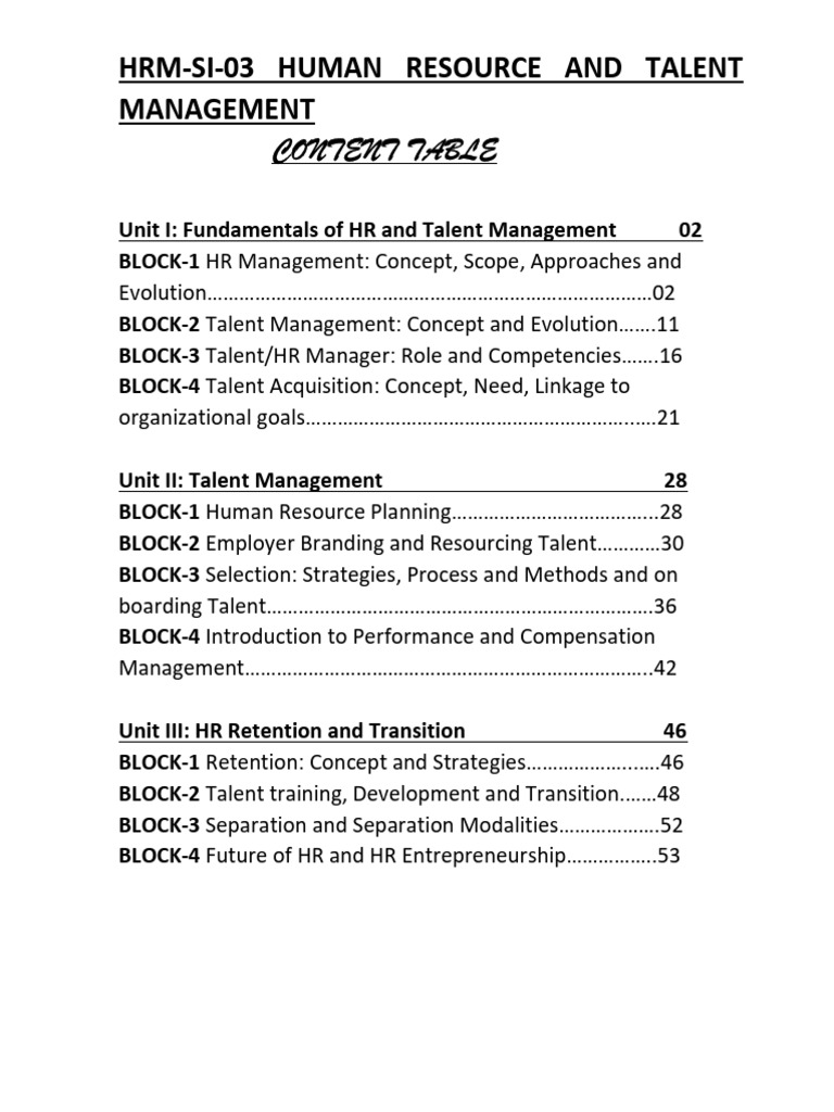 HRM and Talent Management Essentials | PDF | Human Resource Management ...