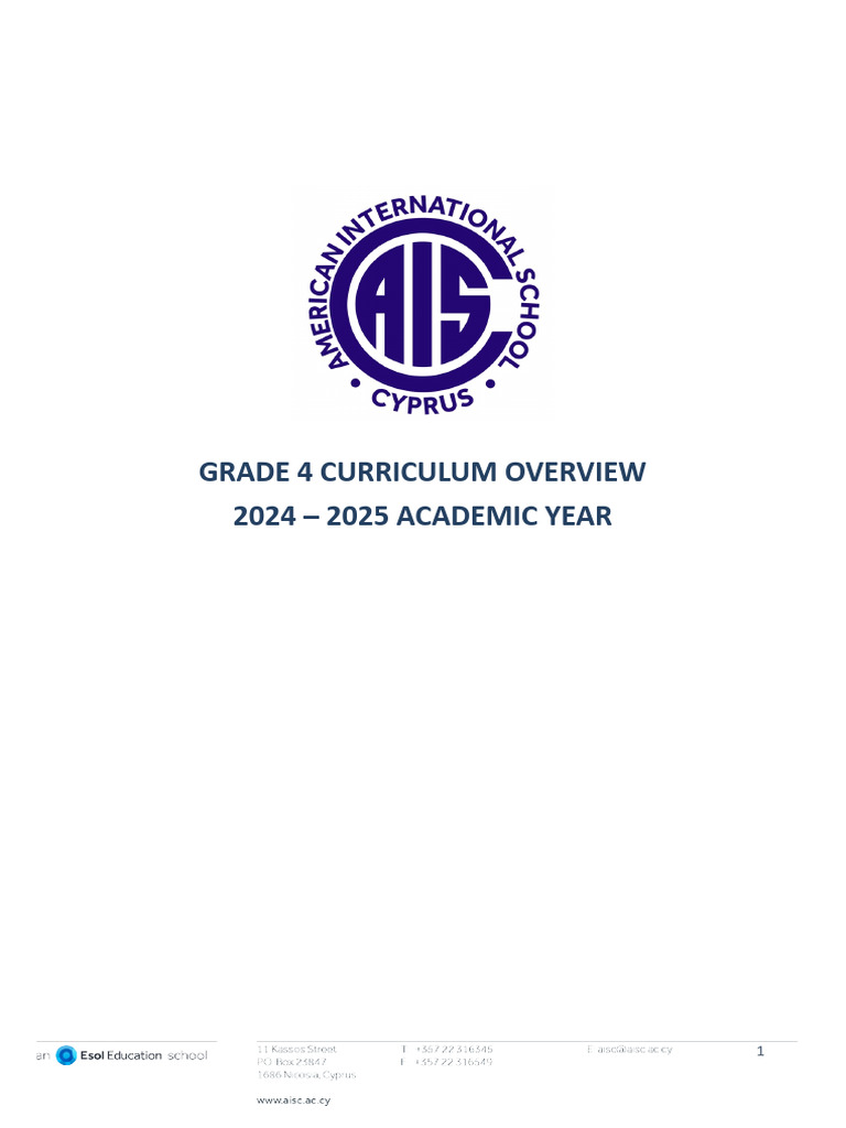 Grade 4 Curriculum Overview | PDF | Science | Homework