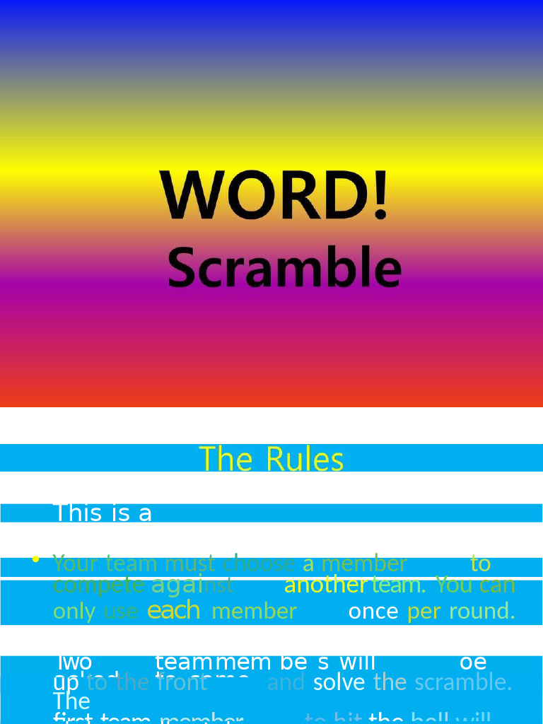 Team Scramble Race Game Rules | PDF