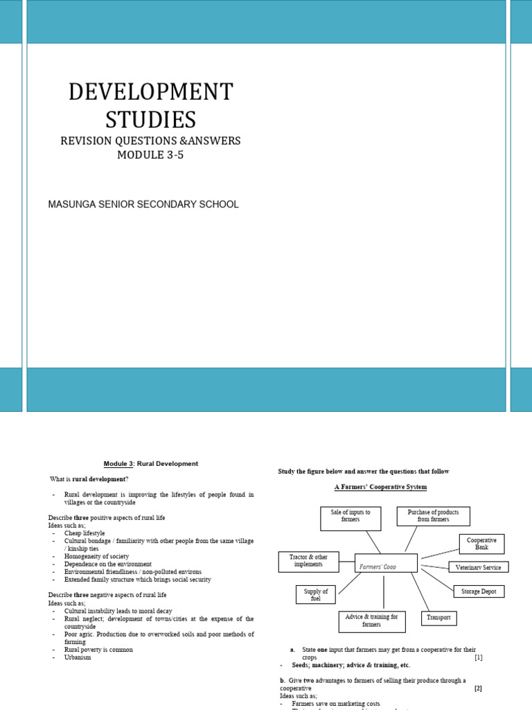 Development Studies Revision Q&A Guide | PDF | Agriculture | Intensive ...