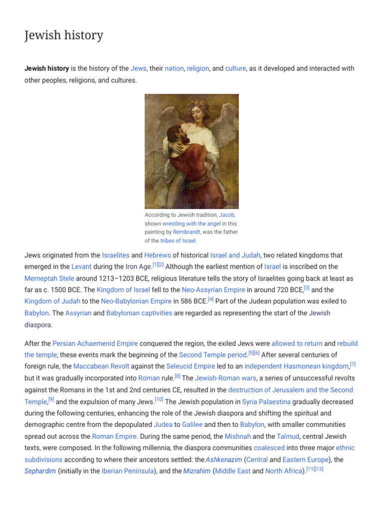 Jewish History - Wikipedia | PDF | Babylonian Captivity | Jewish History