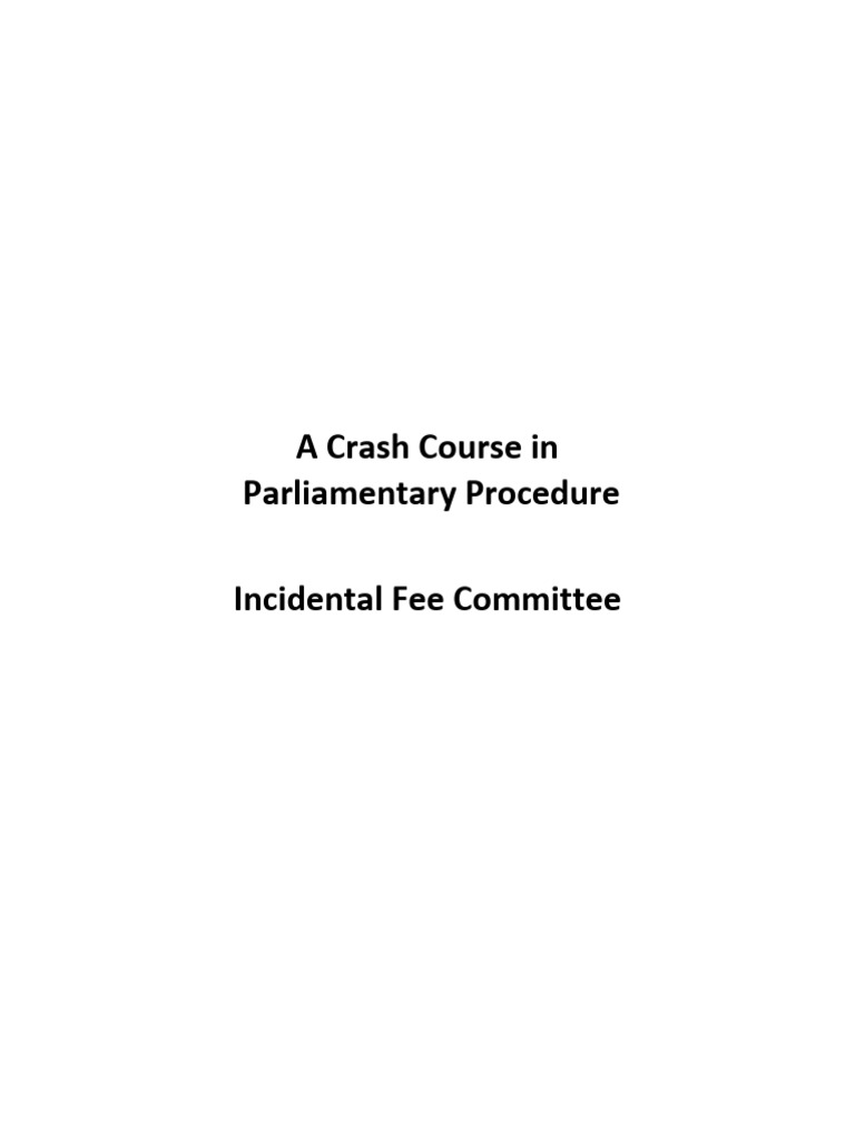 Parliamentary Procedure Essentials Guide | PDF | Political Law ...