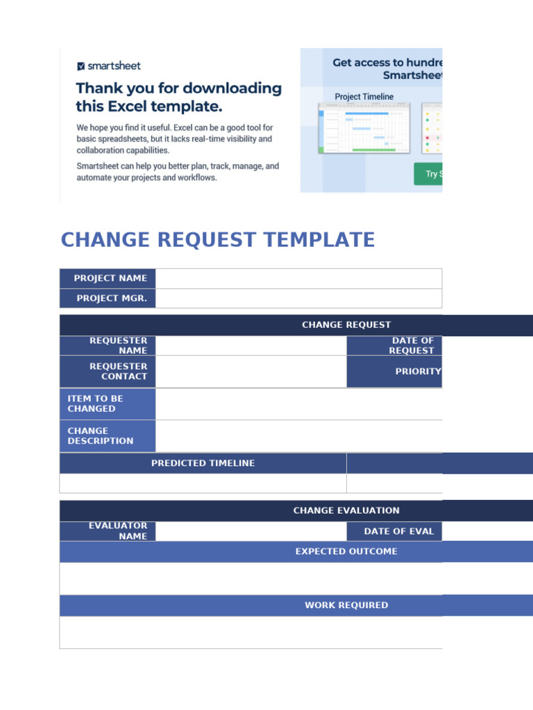 Change Request Template for Projects | PDF