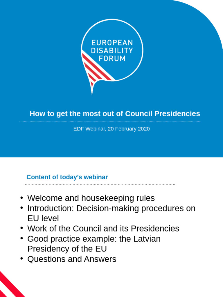 EDF Webinar CouncilPresidencies 20200220-1 | PDF | European Council ...