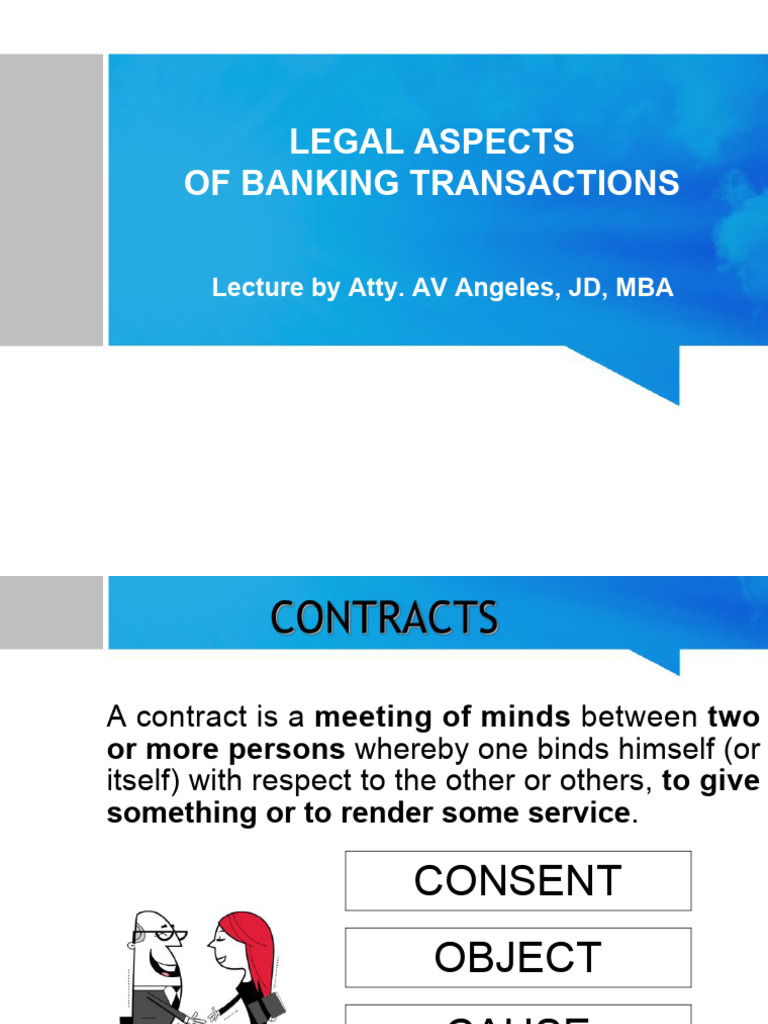 Legal Aspects of Banking Transactions | PDF | Negotiable Instrument ...