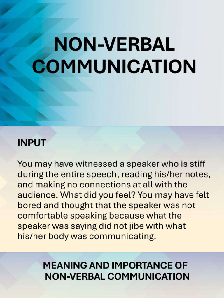 Non Verbal Communication | PDF