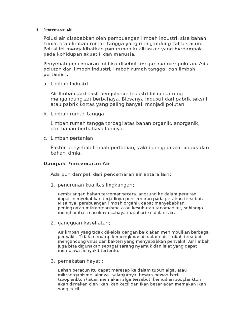 Penanggulangan Pencemaran Air dan Tanah | PDF