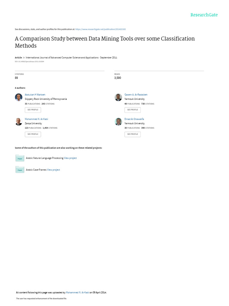 Data Mining Tools Comparison Study | PDF | Data Mining | Machine Learning
