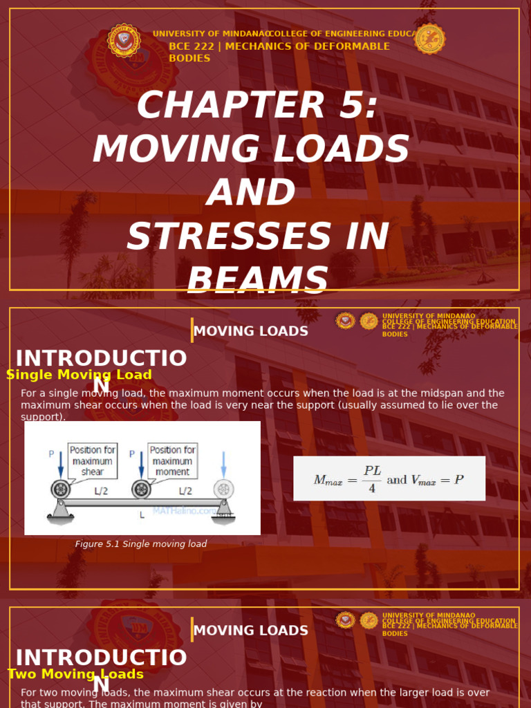 Moving Loads and Beam Stresses Analysis | PDF | Bending | Beam (Structure)