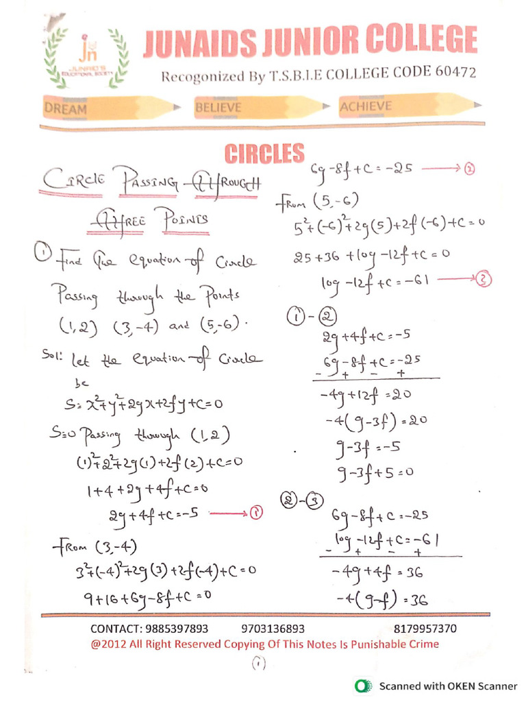 Circles Notes 2b | PDF