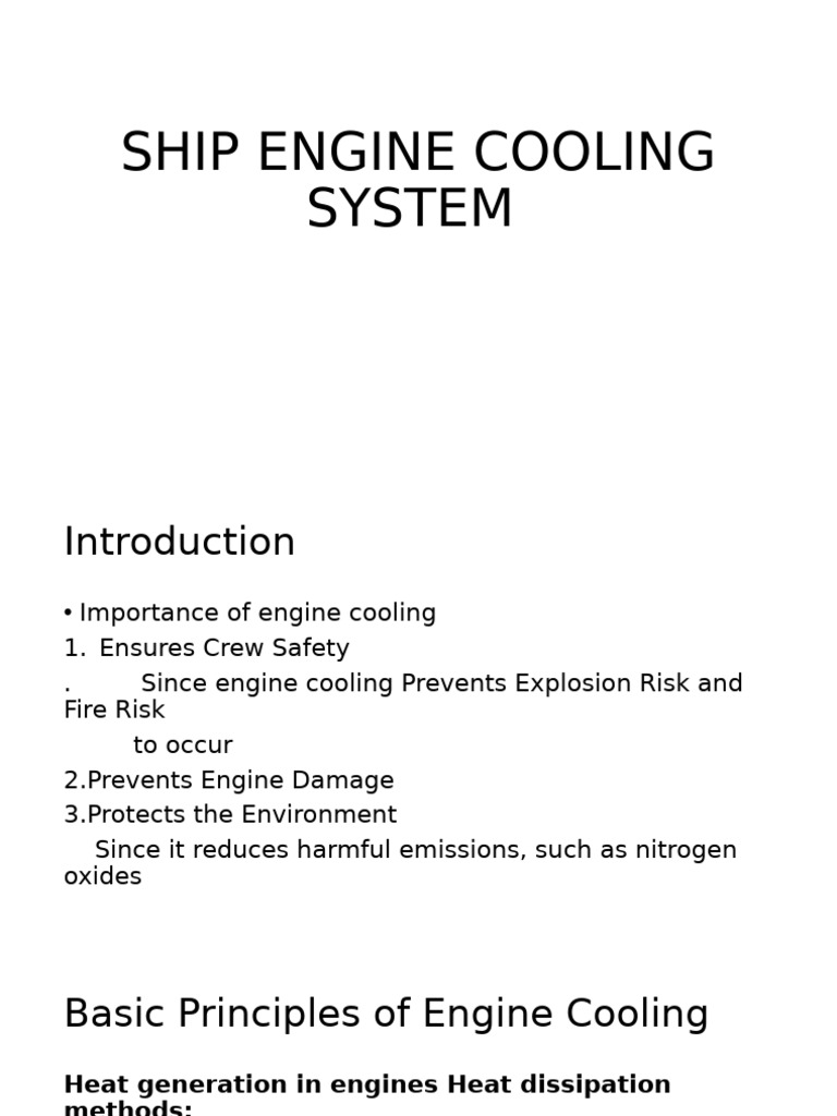 Ship Engine Cooling Systems Explained | PDF
