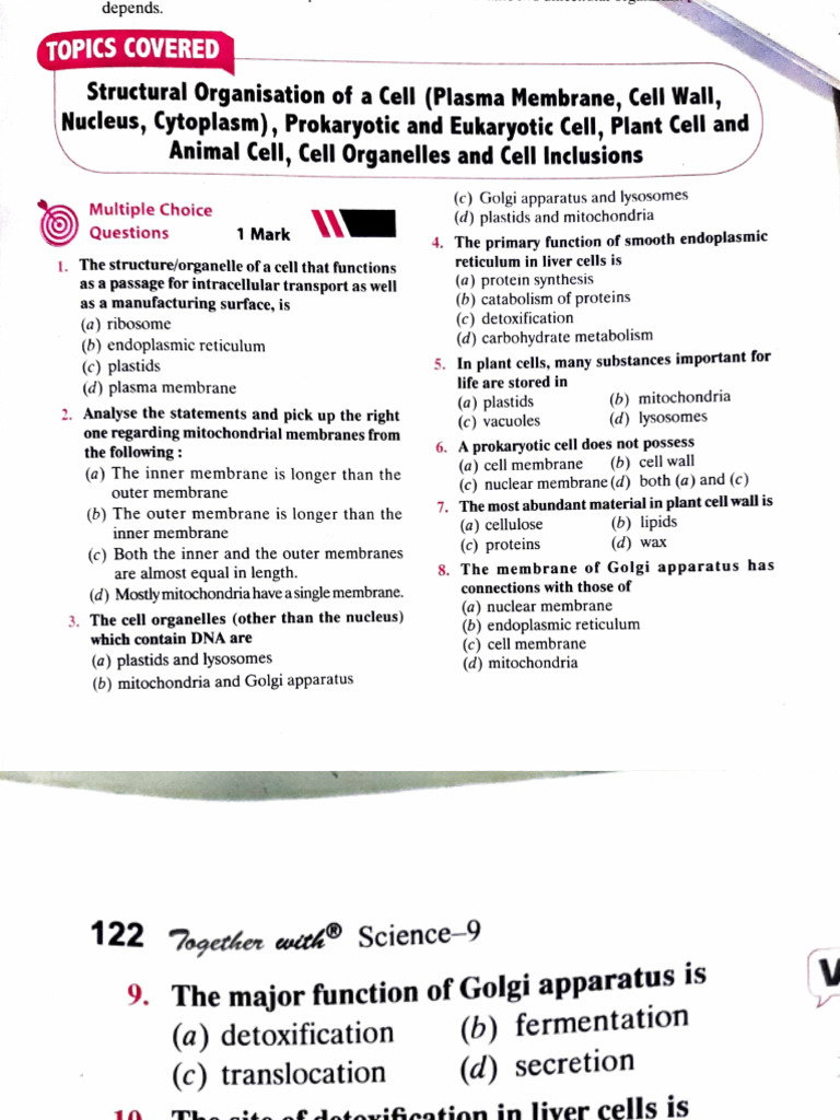 MCQ Q&A CH Cell | PDF | Endoplasmic Reticulum | Cell (Biology)