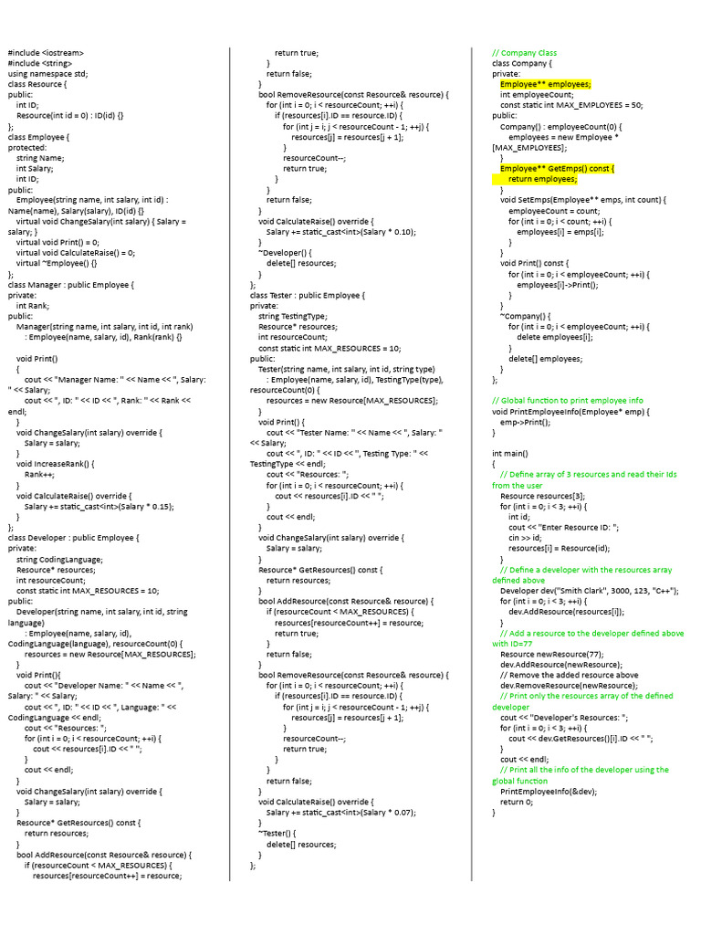 C++ Employee Management System | PDF | Pointer (Computer Programming ...